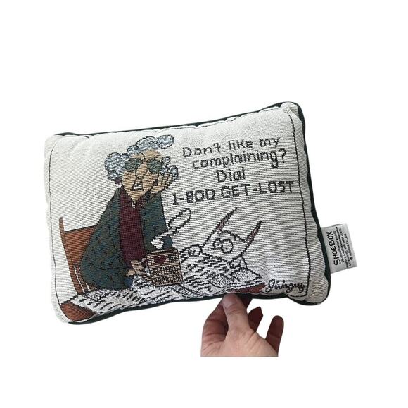 Shoebox cranky grandma funny pillow 8 x 11 knit green and white - Picture 3 of 9